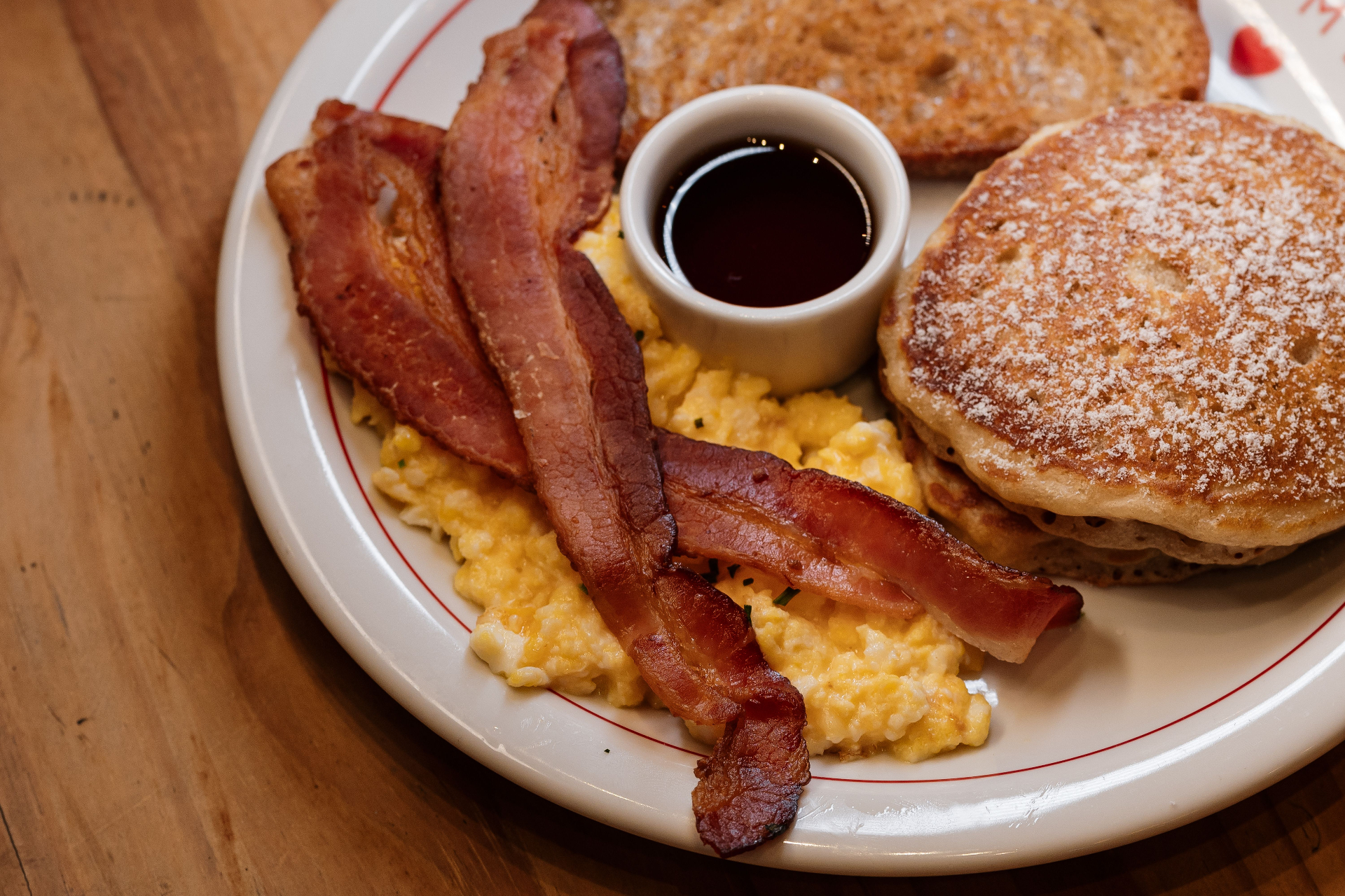 Inside the Country Cafe — red booths and warm wood
